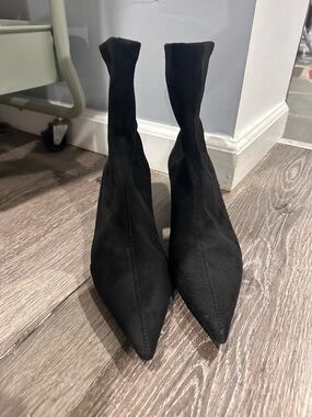 Zara Black Pointed Sock Boots
